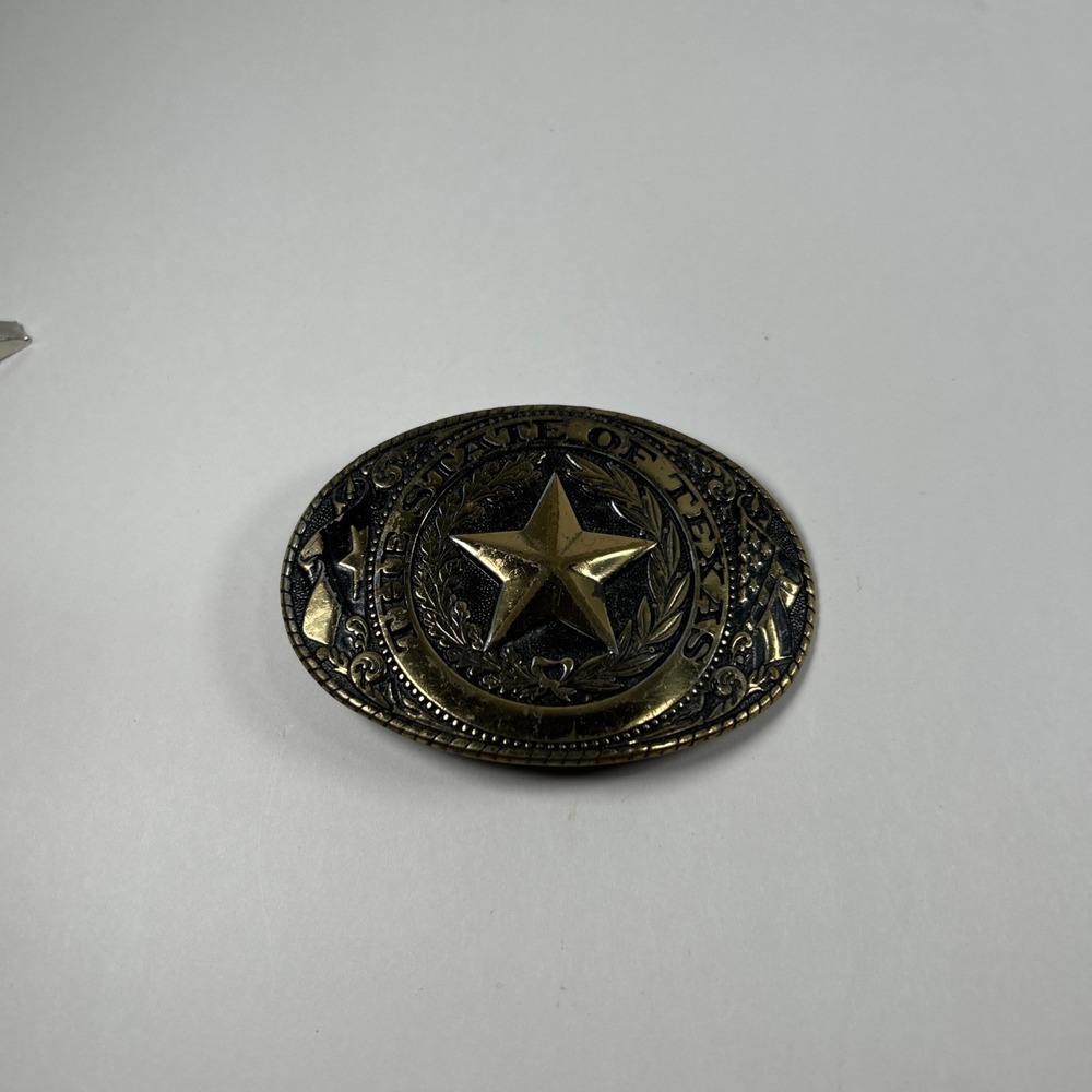 vintage bergamot belt buckle The State Of Texas Star‎ USA Patrol